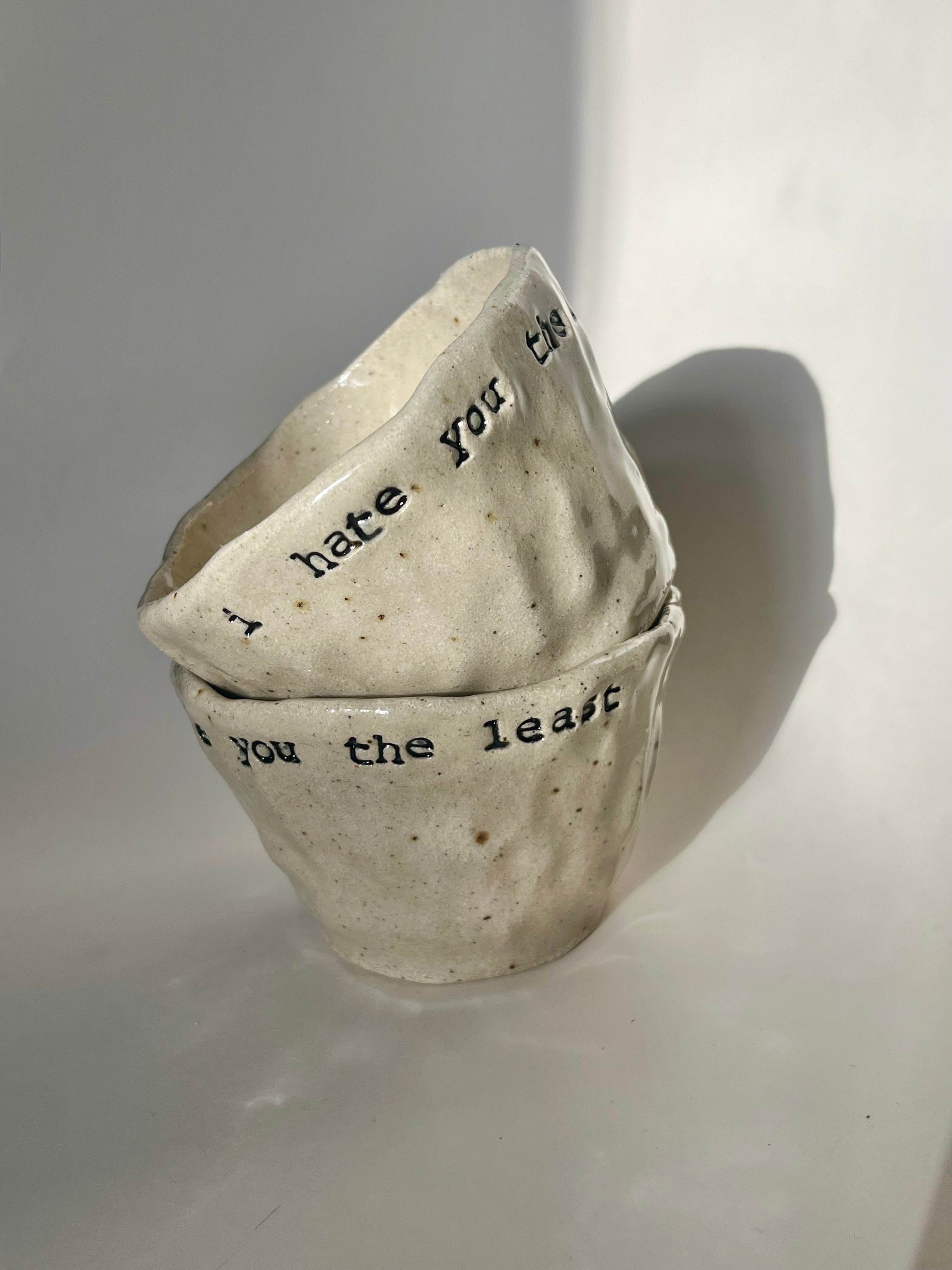 Dimple Mug - I Hate You the Least