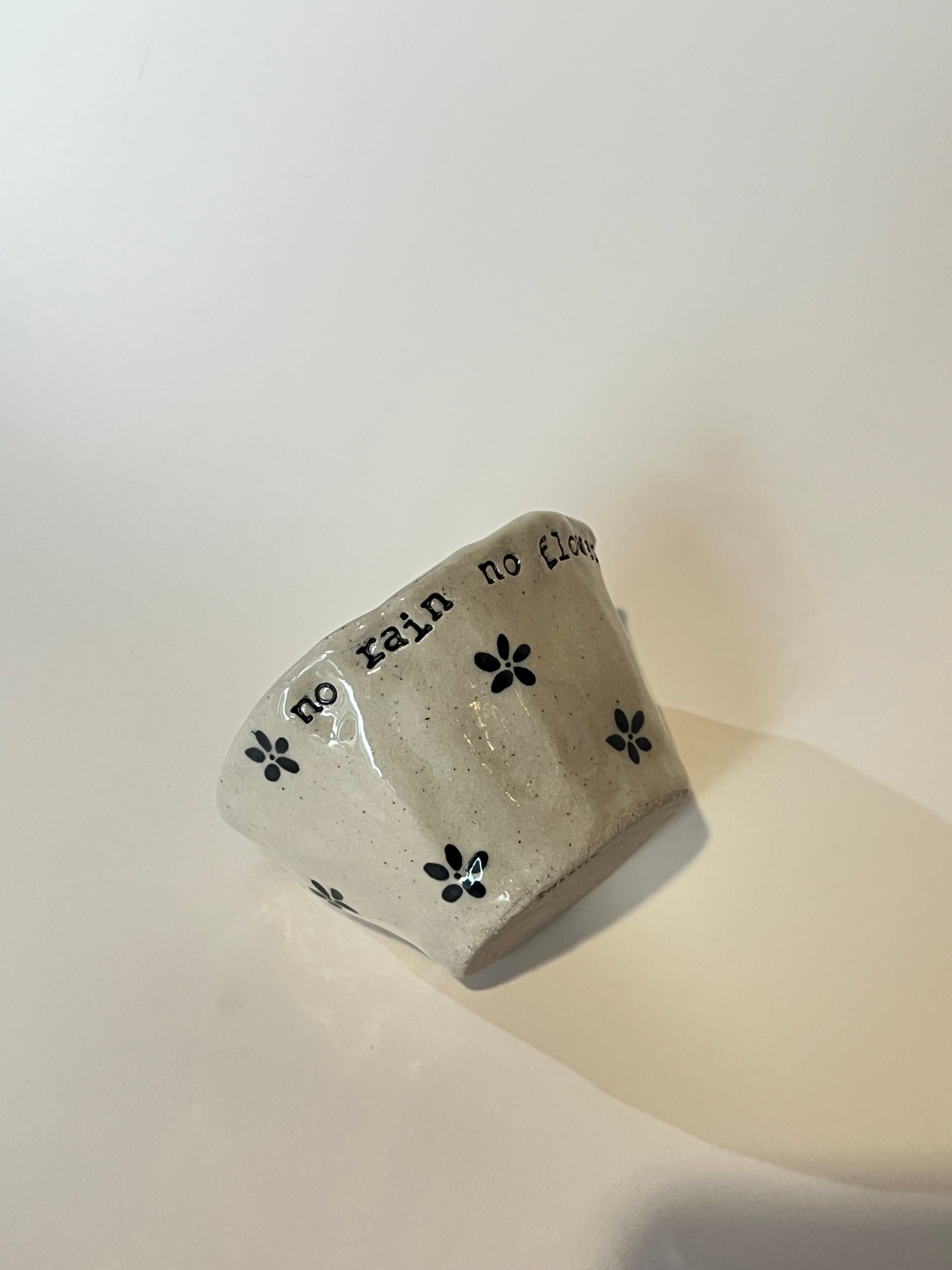 Dimple Mug - No Rain No Flowers