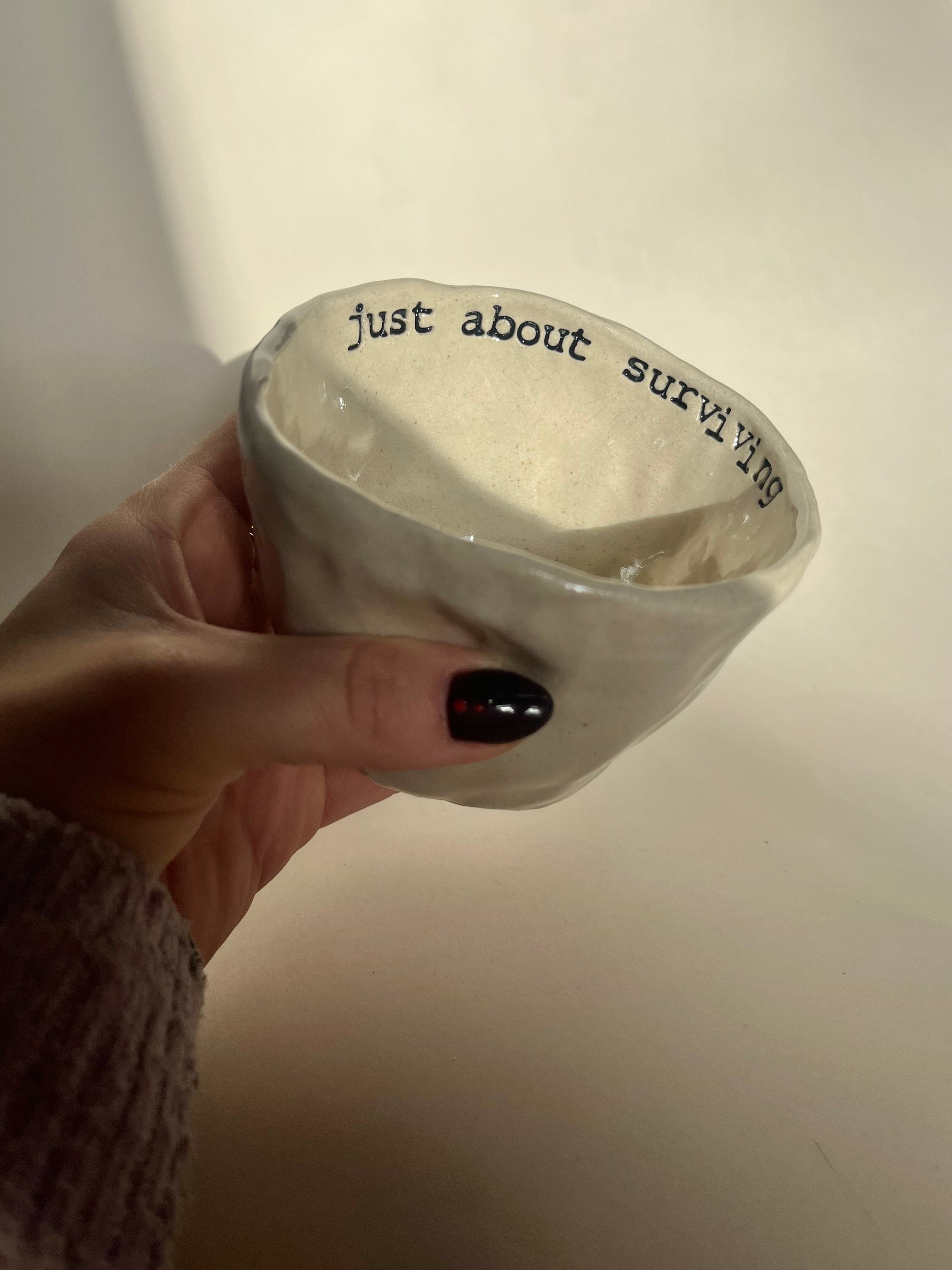 Dimple Mug - Just About Surviving